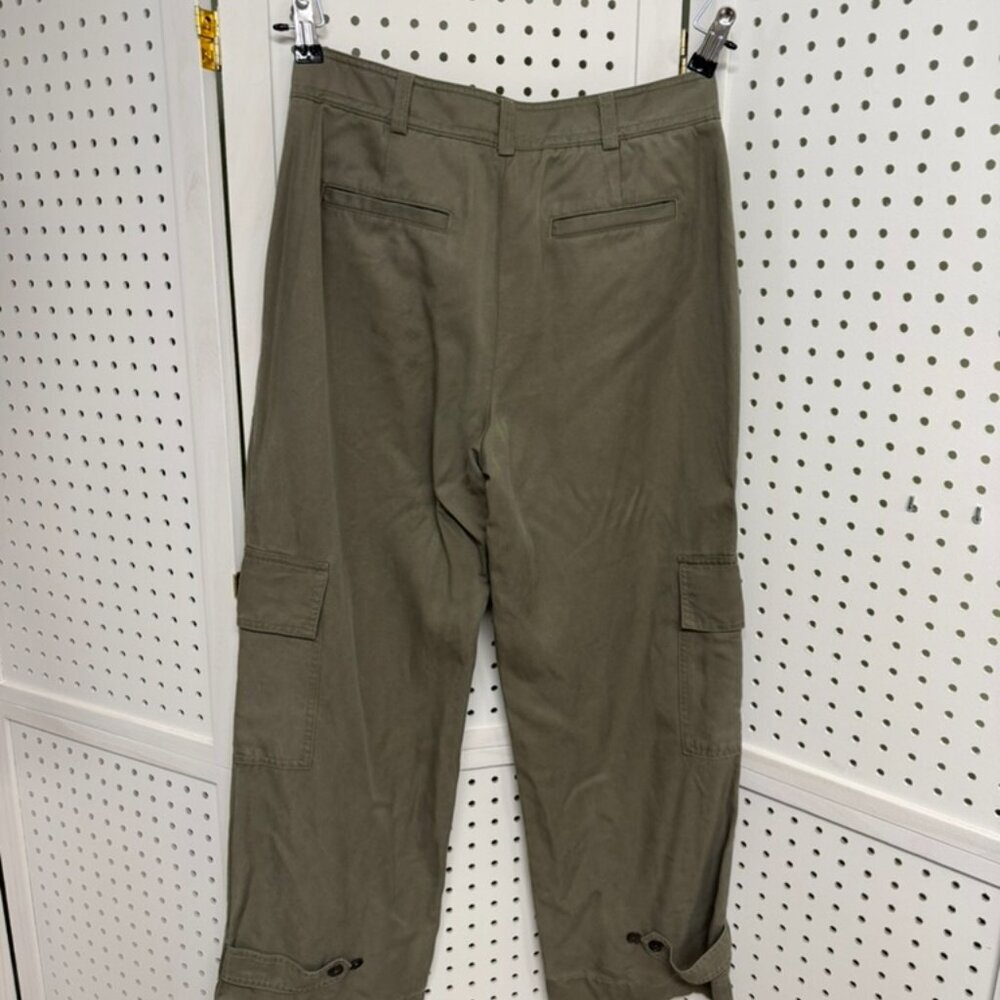 Brooks Brothers Cargo Utility Casual Pants Chinos Olive Green Womens 2 NWT - Picture 4 of 6